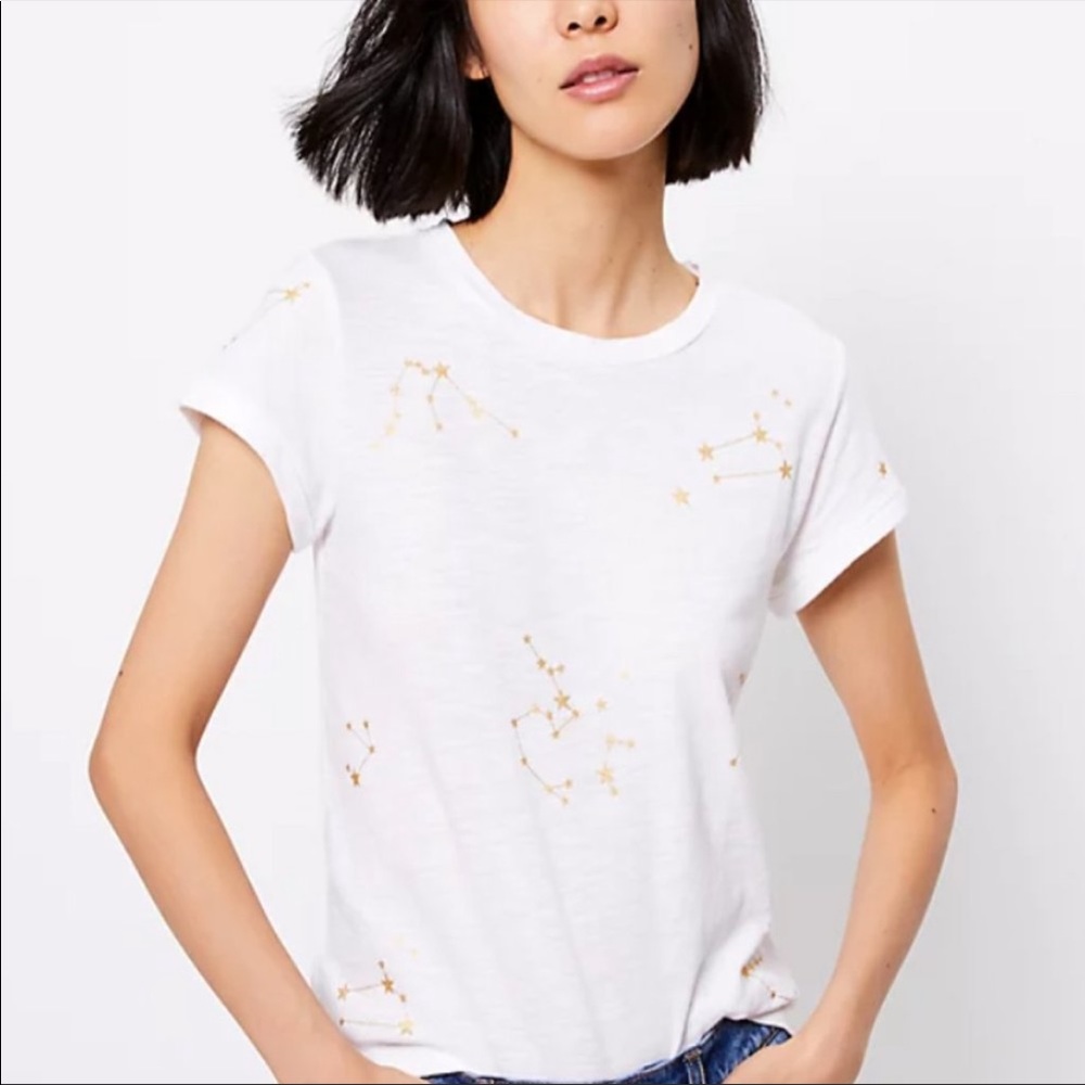 LOFT Constellation Stars Graphic Tee Sz M